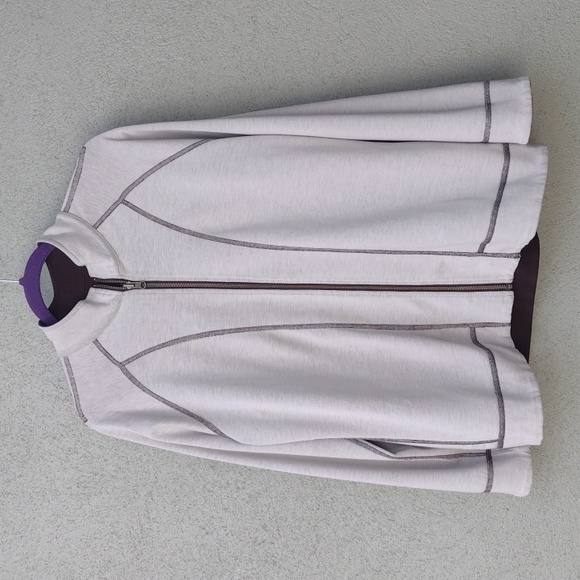 Chico's Zenergy Reversible Brown Off-White Poetry Athletic Jacket 2 (L/12) - Picture 6 of 11